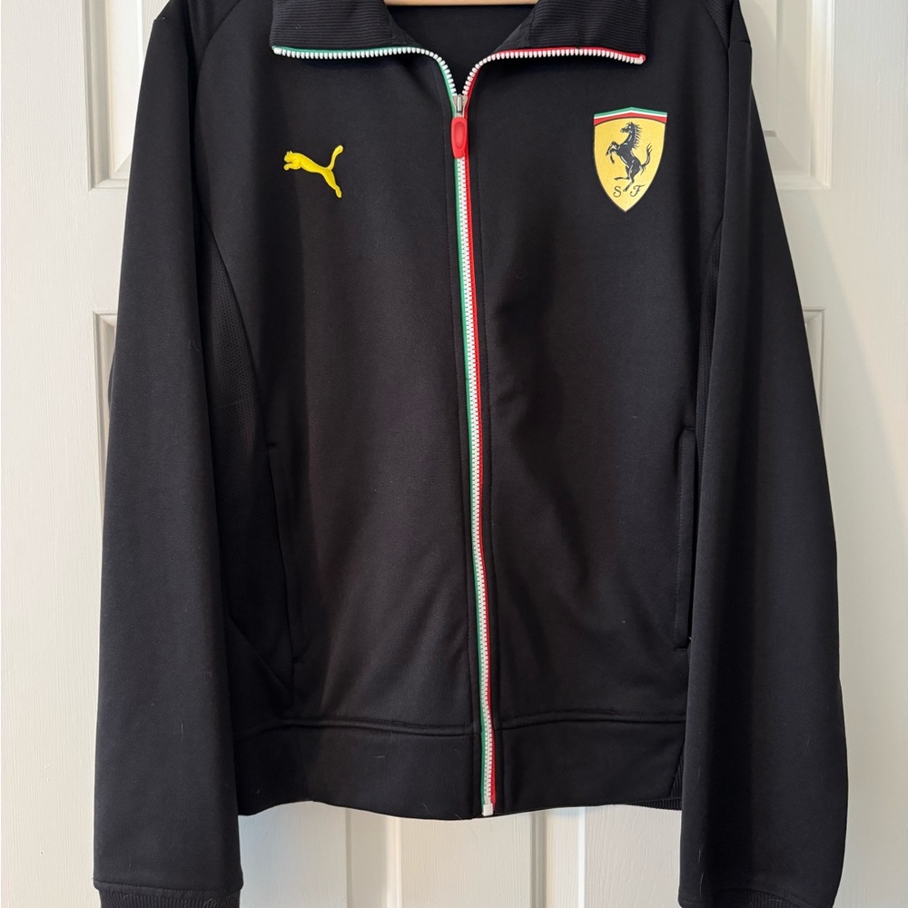 Puma Black Track Jacket with Ferrari Logo